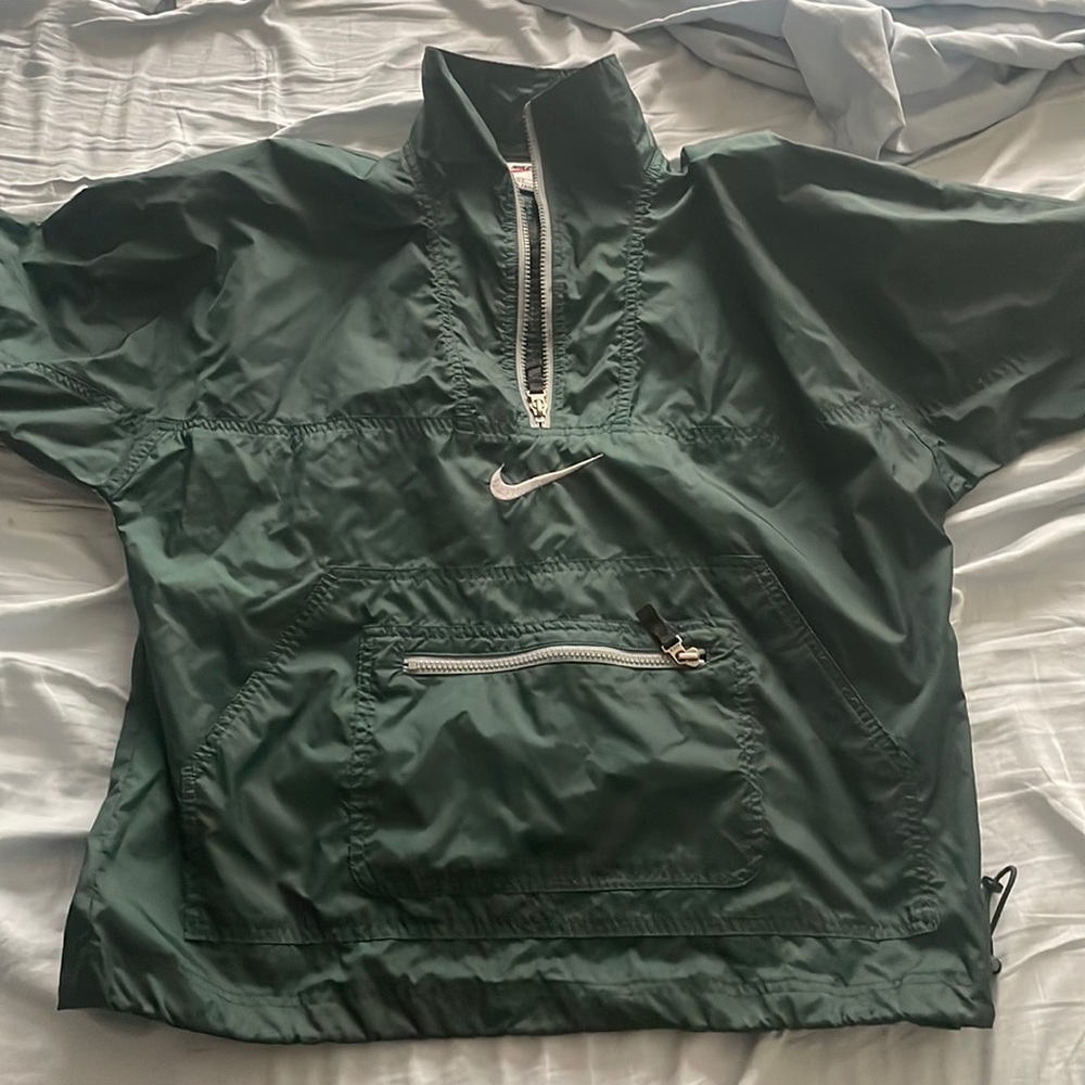 green quarter zip exclusive windbreaker